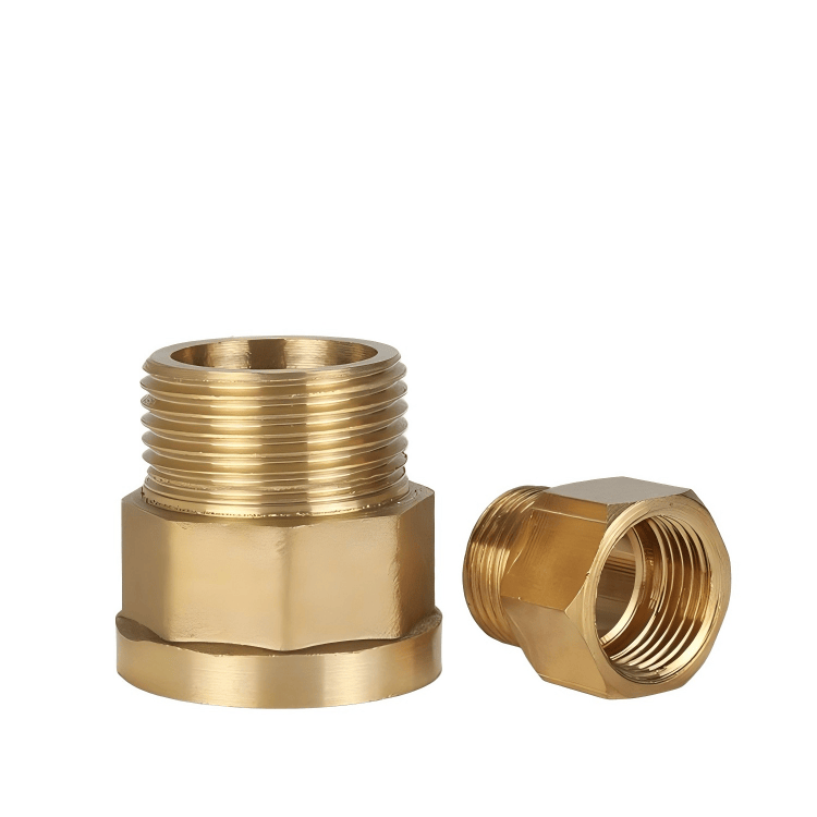 Custom CNC Machined Non-Standard Brass Adapter Nut, Precision Threaded Reducing Coupling