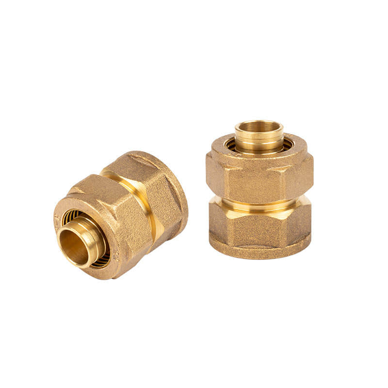 Durable Brass Compression Union Coupling, Straight Pipe Connector for Water Supply Systems
