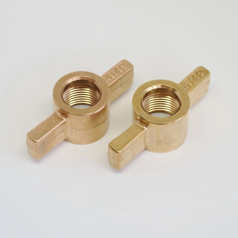 Brass Wing Nut with Female Thread, Precision Cast T-Handle Thumb Nut for Plumbing/Mechanical Fasten