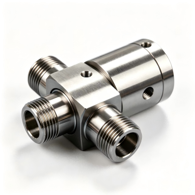 Custom CNC Swiss Turned Stainless Steel Pipe Connector for Fluid Pipeline System