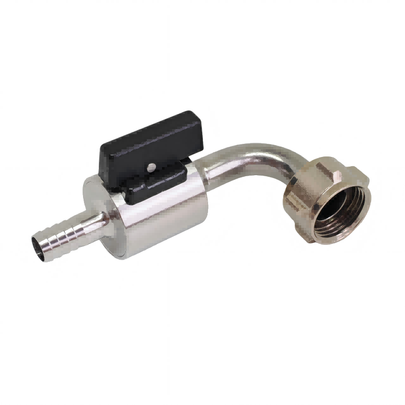 Custom 90° Stainless Steel Shut-Off Valve Hose Adapter