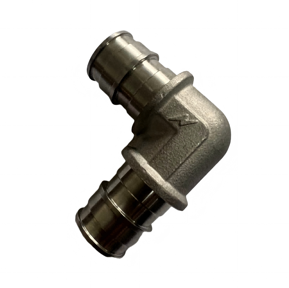 Custom Stainless Steel Double Barb Elbow, Cast & Machined Hose Connector for Fluid Systems