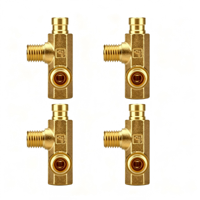 Brass 3-Way Angle Stop Valve Splitter / Brass Three Port Water Pipe Connector