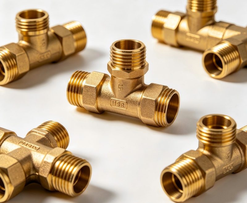 Brass 3-Way Angle Stop Valve Splitter / Brass Three Port Water Pipe Connector